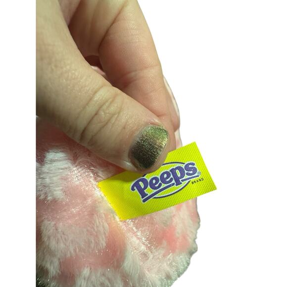 Peeps Plush 9" Pink Chevron Sparkle Plush Bunny Great for your Easter Basket NWT - Picture 7 of 8